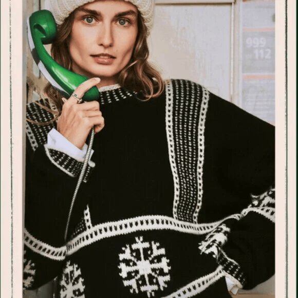 NWT Banana Republic Fair Isle Crew-neck Sweater 2025 HOLIDAY Collection Preview - Picture 3 of 10
